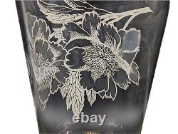 Vintage Large Sterling Silver Overlay Glass Vase