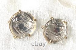 Vintage Mariquita Masterson Sterling Silver & Clear Glass Earrings