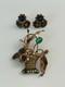 Vintage Marner Vermeil Sterling Silver Glass Basket Brooch Flower Earrings Set