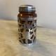 Vintage Mexican Sterling Silver Floral Overlay Rare Amber Glass Jar Monogramed