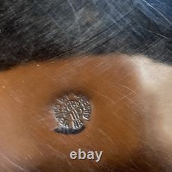 Vintage Mexican Sterling Silver Floral Overlay Rare Amber Glass Jar Monogramed