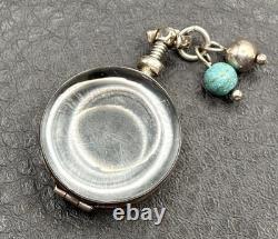 Vintage Mexican Sterling Silver Reversible Glass Double Photo Locket Pendant