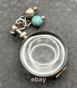 Vintage Mexican Sterling Silver Reversible Glass Double Photo Locket Pendant
