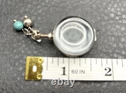 Vintage Mexican Sterling Silver Reversible Glass Double Photo Locket Pendant