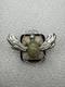 Vintage Mexico Bug Glass Sterling Silver Brooch Pin 33g