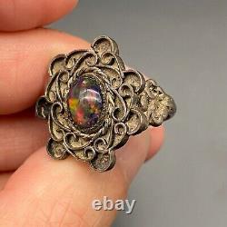 Vintage Mexico Glass 980 Sterling Silver Size 8.5