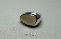 Vintage Modernist Sterling Silver & Smokey Quartz Ring By Najo Sn961