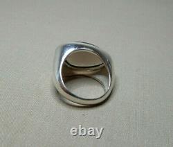 Vintage Modernist Sterling Silver & Smokey Quartz Ring By Najo Sn961