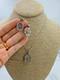 Vintage Necklace Camphor Glass Pendant Earrings Art Deco Sterling Silver