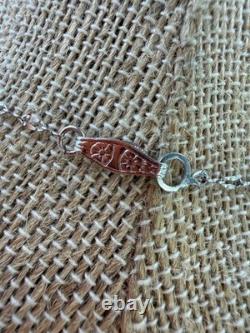 Vintage Necklace Camphor Glass Pendant Earrings Art Deco Sterling Silver
