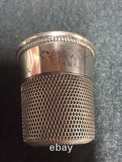 Vintage'Only A Thimbleful' Sterling Silver Shot Glass MGCC- 1962