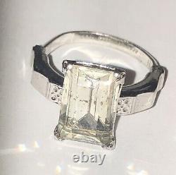 Vintage Osbee Ostby Barton Rhinestone Paste Glass Cocktail Ring Sz 5.5-Estate