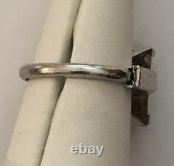 Vintage Osbee Ostby Barton Rhinestone Paste Glass Cocktail Ring Sz 5.5-Estate