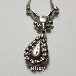 Vintage Otis Sterling Silver Rhinestones & Glass Amethyst Art Deco Necklace