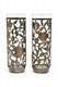 Vintage Pair Sterling. 925 Silver Overlay Rose Trellis Highball Glasses 7