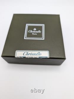 Vintage Perles Christofle Sterling Silver Glass Salt Pepper Shaker Set withTray