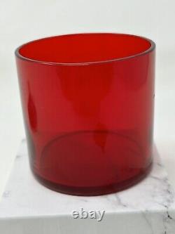 Vintage R Blackinton Co Sterling Silver & Ruby Glass Preserves Jam Jar