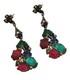 Vintage Rare 935 Sterling Silver Glass Fruit Salad Dangle Earrings (a9010)