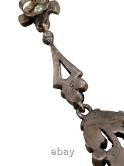 Vintage Rare 935 Sterling Silver Glass Fruit Salad Dangle Earrings (A9010)