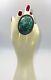Vintage Rare Huge 925 Sterling Silver 29.8 Grams Glass Art Opal Ring Size 5
