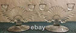 Vintage Rockwell Glass Sterling Silver Candelabra Candle Holders