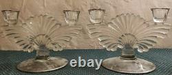 Vintage Rockwell Glass Sterling Silver Candelabra Candle Holders