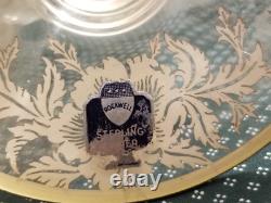 Vintage Rockwell Glass Sterling Silver Candelabra Candle Holders