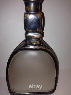 Vintage Rockwell Sterling Silver Glass Decanter Bottle Western Horse Spur Buckle