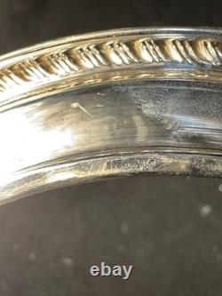 Vintage SINGLE Sterling Silver Rim Cut / Etched Glass Dish Plate