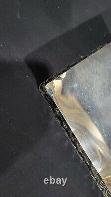 Vintage STERLING SILVER LID & GLASS DRESSER BOX, 6 5/8 x 3 3/4