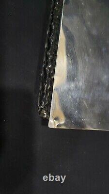Vintage STERLING SILVER LID & GLASS DRESSER BOX, 6 5/8 x 3 3/4