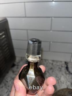 Vintage STERLING SILVER Overlay Glass Decanter Bottle Floral