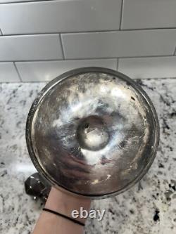 Vintage STERLING SILVER Overlay Glass Decanter Bottle Floral