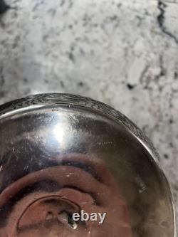 Vintage STERLING SILVER Overlay Glass Decanter Bottle Floral