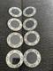 Vintage Set Of Eight 3 Sterling Silver Rimmed Glass Dishes/coasters