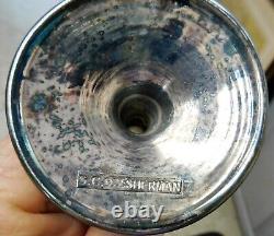 Vintage Sherman Sterling silver, art glass cup, candlesticks