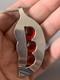 Vintage Signed Mr Sterling Silver Modernist Pendant Necklace Poured Glass Peapod