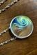 Vintage Signed Steven V Correia Sterling Silver Iridescent Art Glass Pendant
