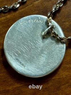 Vintage Signed Steven V Correia Sterling Silver Iridescent Art Glass Pendant
