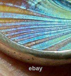Vintage Signed Steven V Correia Sterling Silver Iridescent Art Glass Pendant