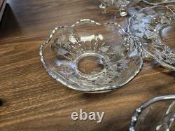 Vintage Silver City Flanders Poppy Sterling Silver Overlay Clear Glass Set Of 14