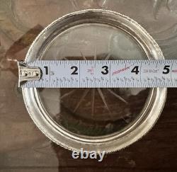 Vintage Solid Sterling And Glass Stamped Star 5 Plate