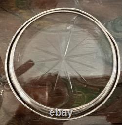 Vintage Solid Sterling And Glass Stamped Star 5 Plate