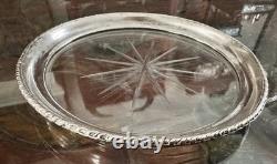 Vintage Solid Sterling And Glass Stamped Star 5 Plate
