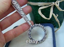 Vintage Solid Sterling Silver Magnifying Magnifier Glass Chatelaine Pendant Rare