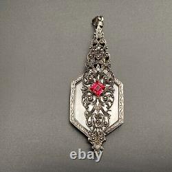 Vintage Spectacle Glass Sterling Silver 935 Pendant