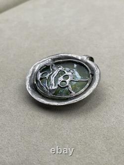 Vintage Sterling Silver 925 Ancient Roman Glass Pendant