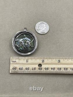 Vintage Sterling Silver 925 Ancient Roman Glass Pendant