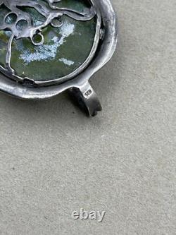 Vintage Sterling Silver 925 Ancient Roman Glass Pendant