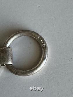 Vintage Sterling Silver 925 Blue Foil Art Glass Heart Link Bracelet Toggle 27.3g